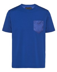 Мужская синяя футболка с круглым вырезом от Prada