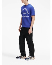 Мужская синяя футболка с круглым вырезом от Karl Lagerfeld