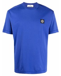 Мужская синяя футболка с круглым вырезом от Stone Island