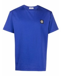 Мужская синяя футболка с круглым вырезом от Stone Island