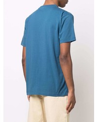 Мужская синяя футболка с круглым вырезом от Marcelo Burlon County of Milan