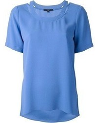 Женская синяя футболка с круглым вырезом от Tibi