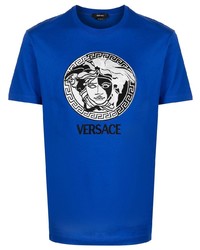 Мужская синяя футболка с круглым вырезом от Versace