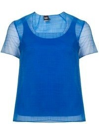 Женская синяя футболка с круглым вырезом
