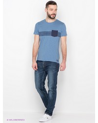 Мужская синяя футболка с принтом от Broadway