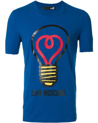 Мужская синяя футболка с принтом от Love Moschino