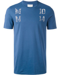 Мужская синяя футболка с принтом от Maison Margiela