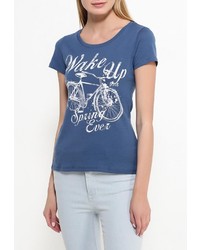 Женская синяя футболка с принтом от Mavi