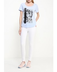 Женская синяя футболка с принтом от s.Oliver