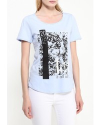 Женская синяя футболка с принтом от s.Oliver