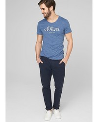 Мужская синяя футболка с принтом от s.Oliver