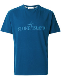 Мужская синяя футболка с принтом от Stone Island