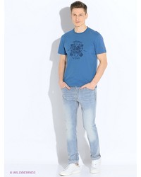 Мужская синяя футболка от F5