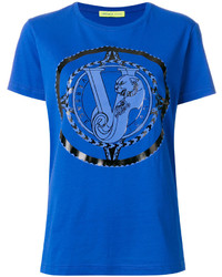 Женская синяя футболка от Versace