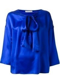 Синяя шелковая блузка с длинным рукавом от Tsumori Chisato