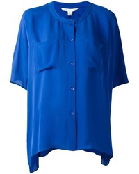 Синяя шелковая блузка от Diane von Furstenberg