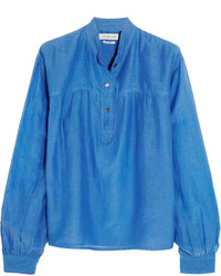 Синяя шелковая блузка от Etoile Isabel Marant