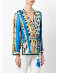 Синяя шелковая блузка от Etro