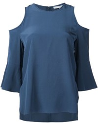 Синяя шелковая блузка от Tibi