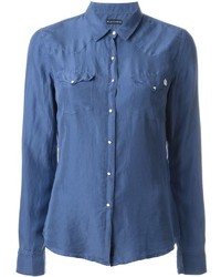 Женская синяя шелковая рубашка от Jacob Cohen