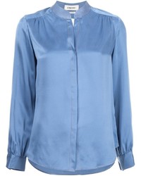 Женская синяя шелковая рубашка от L'Agence