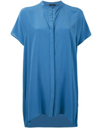 Женская синяя шелковая рубашка от Roberto Collina