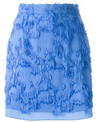 Синяя шелковая юбка от Carven
