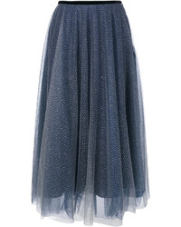 Синяя шелковая юбка от Manoush