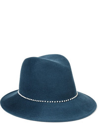 Женская синяя шерстяная шляпа от Eugenia Kim