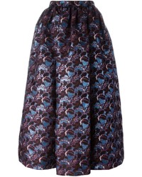 Синяя юбка с цветочным принтом от MSGM