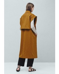 Женская табачная безрукавка от Mango