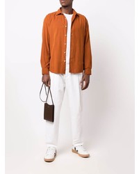 Мужская табачная джинсовая рубашка от Altea