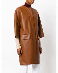 Женская табачная дубленка с принтом от Marni