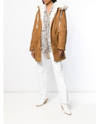 Женская табачная дубленка от Saint Laurent