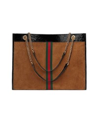 Табачная замшевая большая сумка от Gucci