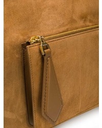 Табачная замшевая большая сумка от Max Mara