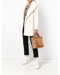 Табачная замшевая большая сумка от Max Mara