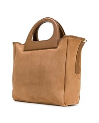 Табачная замшевая большая сумка от Max Mara