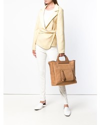 Табачная замшевая большая сумка от Max Mara