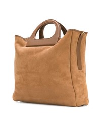 Табачная замшевая большая сумка от Max Mara