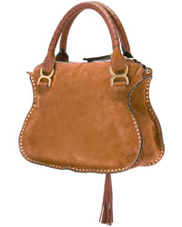 Табачная замшевая большая сумка от Chloé