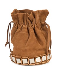 Табачная замшевая сумка-мешок от Tomasini