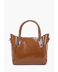 Табачная кожаная большая сумка от Bolso