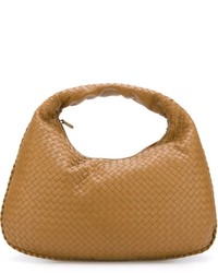 Табачная кожаная большая сумка от Bottega Veneta