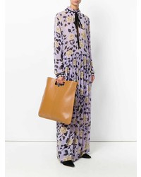 Табачная кожаная большая сумка от Rochas