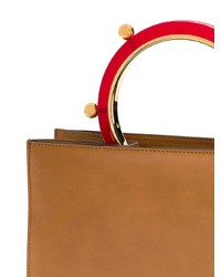 Табачная кожаная большая сумка от Marni