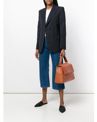 Табачная кожаная большая сумка от Orciani