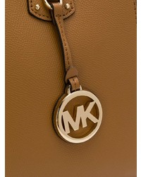 Табачная кожаная большая сумка от MICHAEL Michael Kors