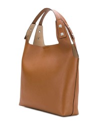 Табачная кожаная большая сумка от Tory Burch