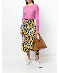 Табачная кожаная большая сумка от Mansur Gavriel